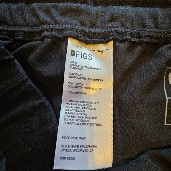 Figs Black Zamora™ High Waisted - Petite Jogger Scrub Pants XL - Black - petite - Picture 8 of 13